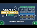 How to Create a Table Array in Excel