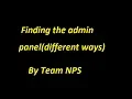How to find the admin panel Different ways Tutorial By Team NPS