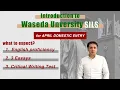 Introduction to Waseda SILS April Domestic Entry