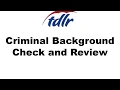 Criminal History and TDLR Criminal Background Check and Review