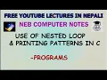 Nested Loop to Print Patterns in C NEB 11 Computer Notes UNIT 5