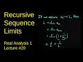 Limits of Recursive Sequences Real Analysis 1