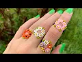Beaded flower ring tutorial