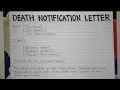 How To Write A Death Notification Letter Template Sample Writing Practices