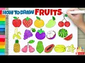 Download Lagu FRUITS (BUAH-BUAHAN) - COMPLETE edition - How to Draw and Color for Kids - CoconanaTV