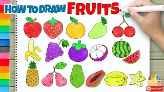 Download FRUITS (BUAH-BUAHAN) - COMPLETE edition - How to Draw and Color for Kids - CoconanaTV MP3