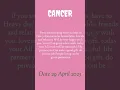 TODAY HOROSCOPE CANCER TODAY HOROSCOPE CANCER 29 APRIL 2023