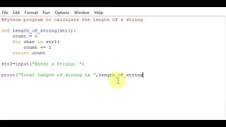Python program to calculate the length of a string