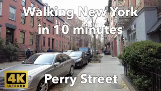 4K Walking New York Perry Street From Greenwich Ave to West St West Village Manhattan