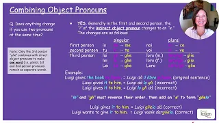 Combining Object Pronouns Italian Grammar Fundamentals Unit 2 - Module 2 9