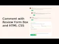Comment Review Form Box with HTML CSS HTML CSS Review Form Box raselcoder