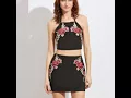 Rose patch dress