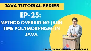 EP-25 Java Tutorial Method Overriding Run Time Polymorphism in Java