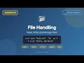File Handling read write append context manager pathlib - Python Tutorial for Beginners