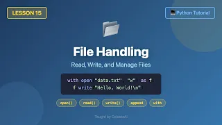File Handling read write append context manager pathlib - Python Tutorial for Beginners