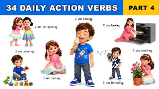 34 action verbs part 4 with i am sentences daily action words juniorlearningverse
