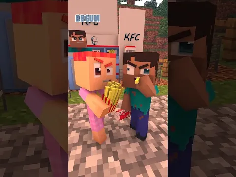 baby alex took the fries from the noob #minecraftanimation #shorts
