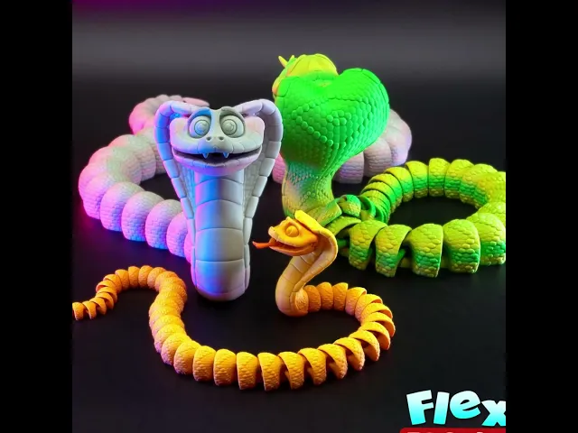 Flexi Factory King Cobra Snake with 3MF Included! video thumbnail