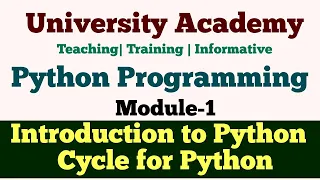 PP1 Introduction to Python Programming Cycle for Python Python IDE Interacting with Python