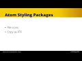Atom Editor Tutorial - Styling Packages
