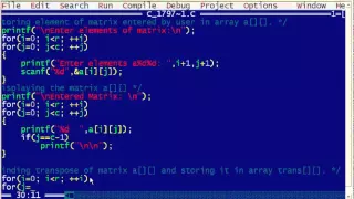 C Program to Find Transpose of a Matrix