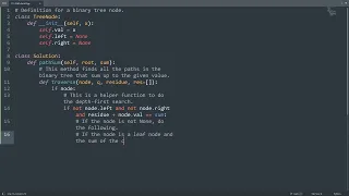 Leetcode 113 Path Sum II in Python Python Leetcode Python Coding Tutorial Python Coding ASMR
