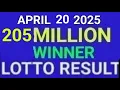 LOTTO RESULT TODAY APRIL 20 2025