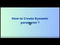 How to Create Dynamic parameter in crystal report