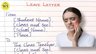 Leave Letter for Toothache Writing Emerald Beautiful neat and clean handwriting