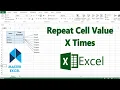 Repeat Cell Value X Times in Excel Repeat Cells in Excel Excel VLOOKUP Tutorials Master Excel