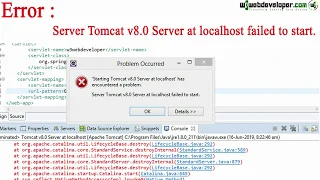 Eclipse Error: Starting  tomcat at localhost has encountered a problem and failed to start