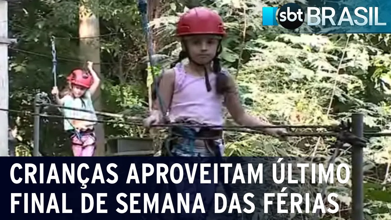 Crianças e pais aproveitam o último final de semana das férias | SBT Brasil (29/07/23)