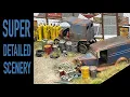Building a super detailed diorama for our model railroad layout