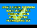 Unix Linux Running Bash Script in a Browser Even with Apache Permissions Set