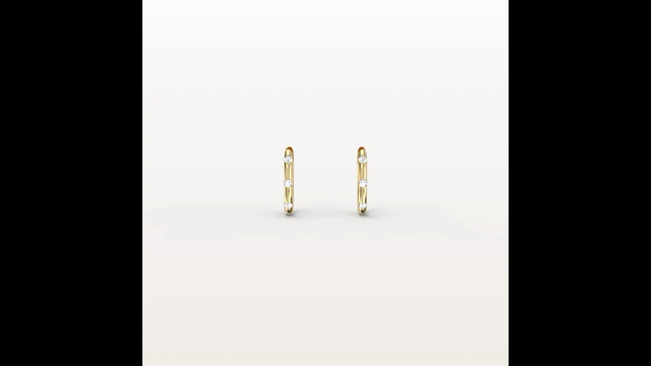 12mm Minimalist Lab-Grown Diamond Huggie Hoop Earrings in 14K Gold/Platinum