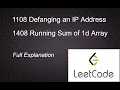 1108 Defanging an IP Address 1408 Running Sum of 1d Array leetcode Easy level Complete playlist