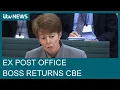 Former Post Office boss hands back CBE as mass exonerations considered ITV News