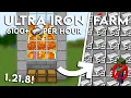 NEW MINECRAFT 1 21 10 ULTRA IRON FARM TUTORIAL 6100 Iron Per Hour - Easy Efficient NO ZOMBIE