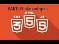 Tutorial-13 div and span tags and difference between them