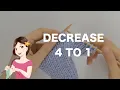 How to Decrease 4 Stitches to 1 English Continental Style