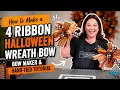 4 Ribbon Halloween Bow for Wreaths Bow Maker and Hand Tie Method