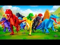 Download Lagu Dinosaur Race: 50 T-Rex vs 50 Raptors vs Spino - Who is Fastest in This Epic Jurassic Battle? 🦖🏆🔥