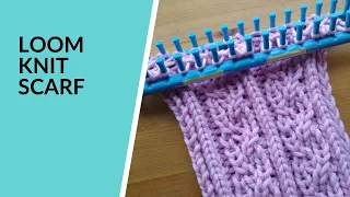 Double Knit Braided Cable Scarf on Long Loom Rectangular Loom Double Rake Loom Knit Scarf