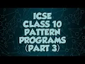Java Class 10 ICSE Pattern Programming Part 3