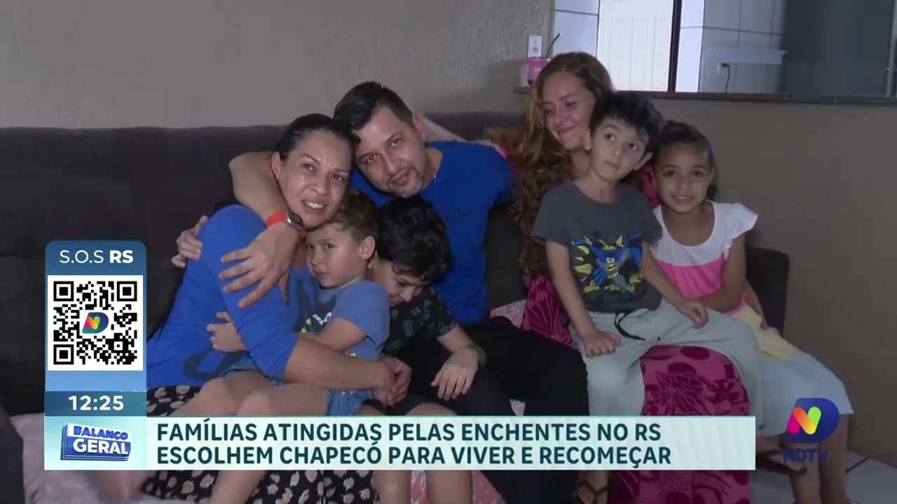 Famílias atingidas pelas enchentes no RS escolhem Chapecó para viver e recomeçar