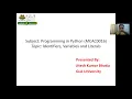 Lecture 3 Introduction to Identifiers Literals and Variables