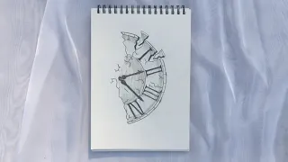 How to draw broke piece clock easy drawing step by step drawing