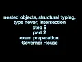 step 5 part 2 nested object intersection structural typing never type