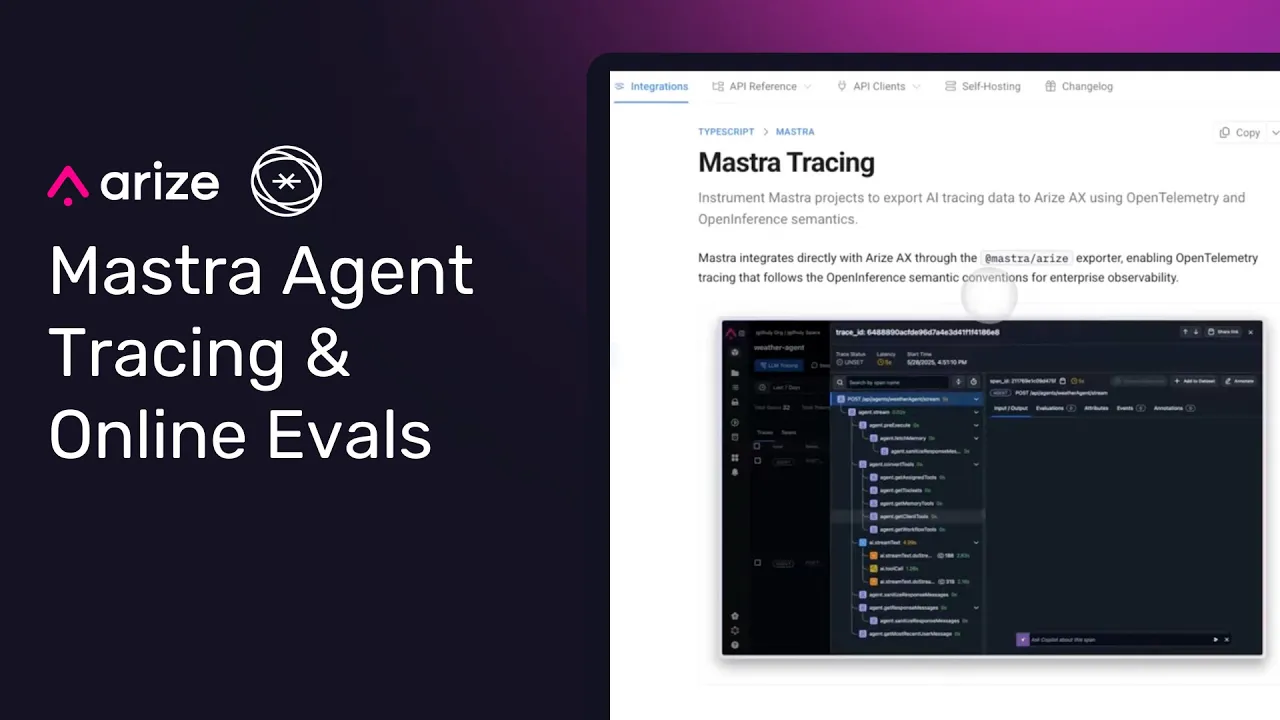 Tracing Mastra Agents and Running Online Evals