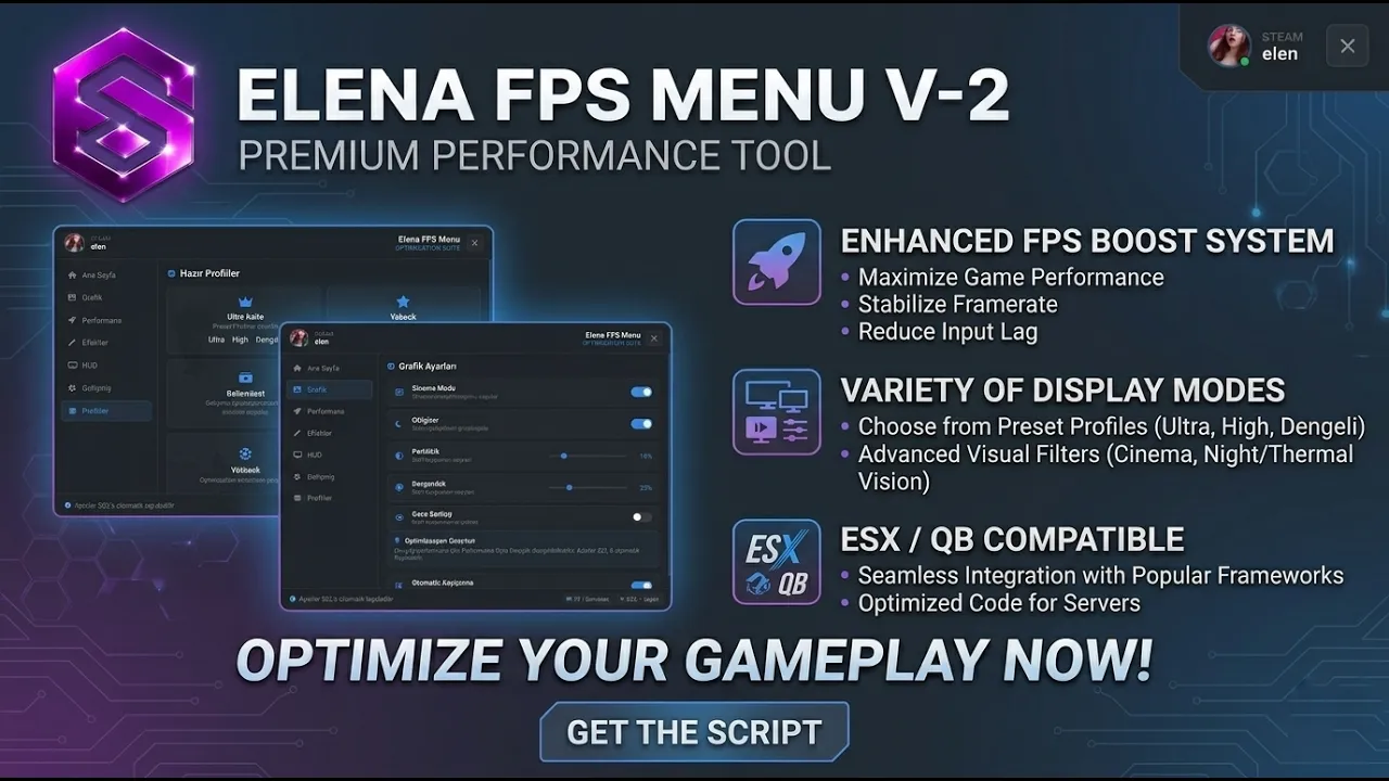 Elena Scripts FPS MENU V2 ESX / QB